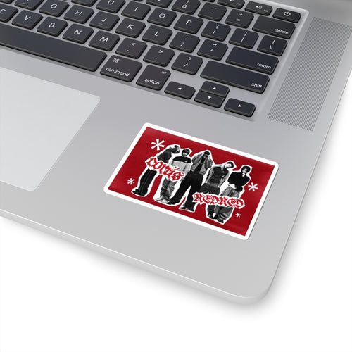 Band Photo Kiss-Cut Sticker — Retro Red Punk Rock Design